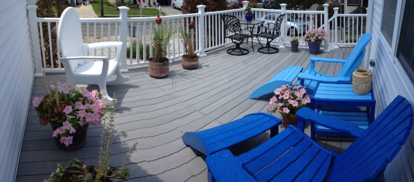 Our little deck at our little house at the Jersey Shore.